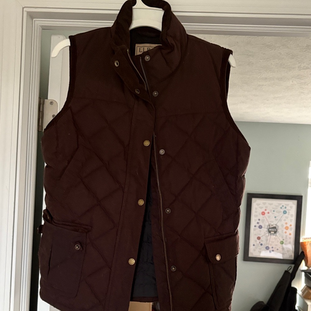 L.L. Bean Dark Brown Quilted Vest